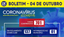 Boletim Coronavírus 04/10/2020
